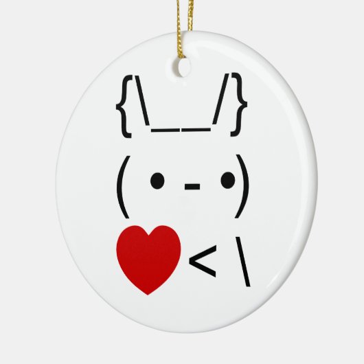 ASCII Text Art Bunny Rabbit Mitnehmen Keramik Ornament (Links)