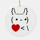 ASCII Text Art Bunny Rabbit Mitnehmen Keramik Ornament (Hinten)