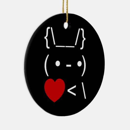 ASCII Text Art Bunny Rabbit Mitnehmen Keramik Ornament (Rechts)