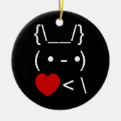 ASCII Text Art Bunny Rabbit Mitnehmen Keramik Ornament (Vorne)