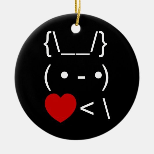 ASCII Text Art Bunny Rabbit Mitnehmen Keramik Ornament (Vorne)