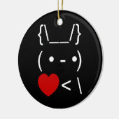 ASCII Text Art Bunny Rabbit Mitnehmen Keramik Ornament (Links)