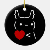 ASCII Text Art Bunny Rabbit Mitnehmen Keramik Ornament (Hinten)