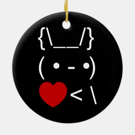 ASCII Text Art Bunny Rabbit Mitnehmen Keramik Ornament (Hinten)