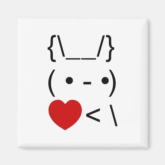 ASCII Text Art Bunny Rabbit Mitnehmen Magnet (Vorne)