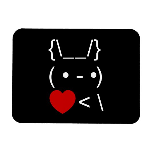 ASCII Text Art Bunny Rabbit Mitnehmen Magnet (Horizontal)