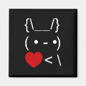ASCII Text Art Bunny Rabbit Mitnehmen Magnet (Vorne)