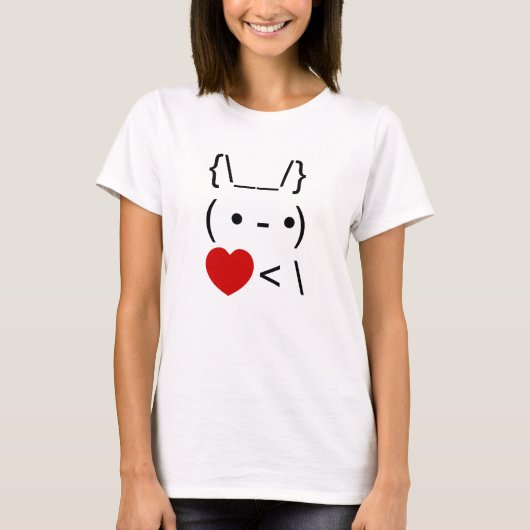 ASCII Text Art Bunny Rabbit Mitnehmen T-Shirt (Vorderseite)