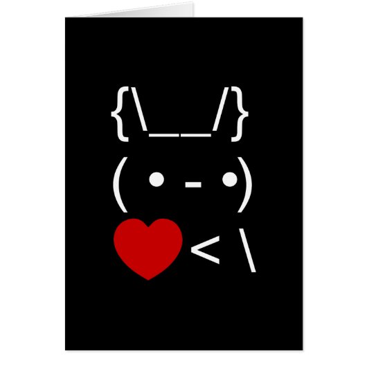 ASCII Text Art Bunny Rabbit Take Heart Back Card (Vorne)