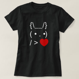 ASCII Text Kunst Kaninchen Herz T-Shirt