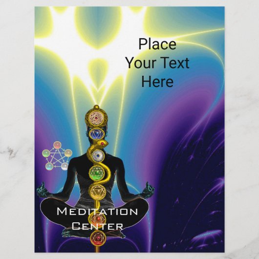 ASCLEPIUS,7 CHAKRAS YOGA LOTUS POSE Blau Flyer (Vorne)