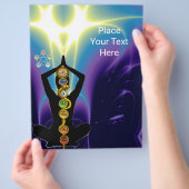 ASCLEPIUS,7 CHAKRAS YOGA LOTUS POSE Blau Flyer (Hand)
