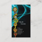 ASCLEPIUS,7 CHAKRAS YOGA LOTUS POSE Blau Visitenkarte (Vorderseite)