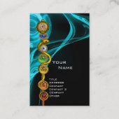 ASCLEPIUS,7 CHAKRAS YOGA LOTUS POSE Blau Visitenkarte (Vorderseite)