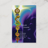 ASCLEPIUS,7 CHAKRAS YOGA LOTUS POSE Blau Visitenkarte (Vorderseite)
