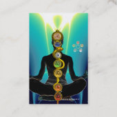 ASCLEPIUS,7 CHAKRAS YOGA LOTUS POSE Blau Visitenkarte (Rückseite)