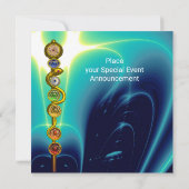 ASCLEPIUS-7-SCHAKRAS, YOGA LOTUS-POSE Blau Einladung (Rückseite)