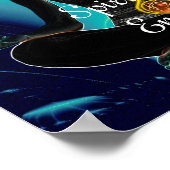 ASCLEPIUS-7-SCHAKRAS, YOGA LOTUS-POSE Blau Poster (Ecke)