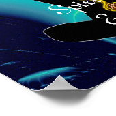 ASCLEPIUS-7-SCHAKRAS, YOGA LOTUS-POSE Blau Poster (Ecke)