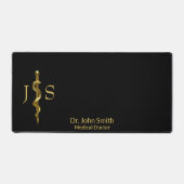 Asclepius Klassisches medizinisches Gold im Weißen Schreibtischunterlage (Vorderseite)