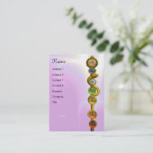 ASCLEPIUSROD,7 SCHAKRAS,JUGENDINSTRUCKER, rosa Visitenkarte (Stehend Vorderseite)