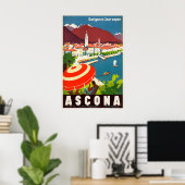 Ascona Lago Maggiore Schweiz Vintage Reise Poster (Heimbüro)