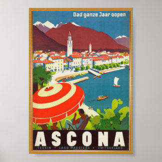Ascona Vintage-Reiseposter Poster