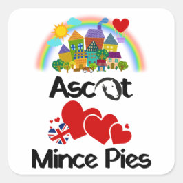 Ascot, Berkshire UK Lieben Mince Pies Quadratischer Aufkleber