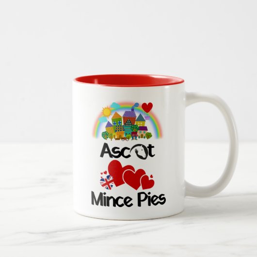 Ascot, Berkshire UK Lieben Mince Pies Zweifarbige Tasse (Rechts)