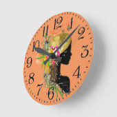 Ascot Ladies Hat Design Runde Wanduhr (Winkel)