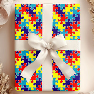 ASD Asperger Autismus-Bewusstseins-Puzzle-Muster Geschenkpapier