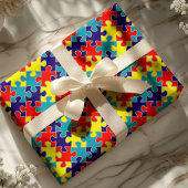 ASD Aspergers Autismus Awareness Puzzle Muster Geschenkpapier