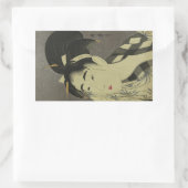 Ase o fuku onna (Weibliche wischende Schweiß) von Rechteckiger Aufkleber (Tasche)