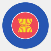 Asean-Flaggensticker Runder Aufkleber (Vorderseite)