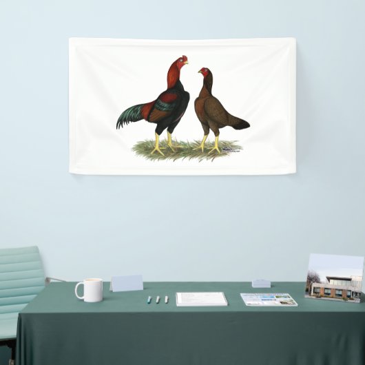 Aseel Black Red Chickens Banner (Messeveranstaltung)