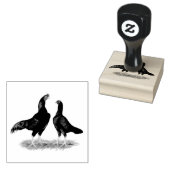 Aseel Black Red Chickens Gummistempel (Stempel)
