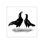 Aseel Black Red Chickens Gummistempel (Prägung)