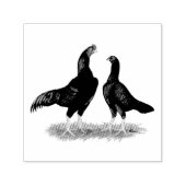 Aseel Black Red Chickens Permastempel (Design)