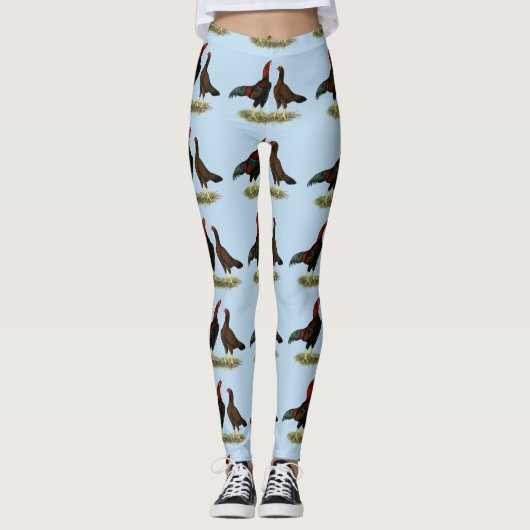 Aseel Schwarze Hühner Leggings (Vorderseite)