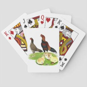 Aseel-Weizen-Hühnerfamilie Spielkarten