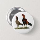 Aseel Wheaten Chickens Button (Vorne & Hinten)