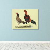 Aseel Wheaten Chickens Leinwanddruck (Insitu (Holzboden))
