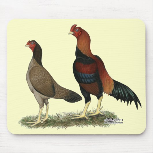 Aseel Wheaten Chickens Mousepad (Vorne)
