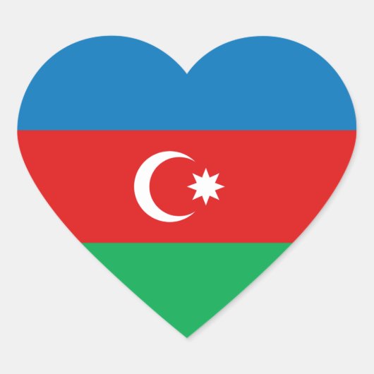 Aserbaidschan Flag Heftsticker Herz-Aufkleber (Vorderseite)