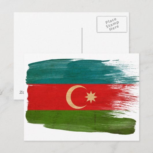 Aserbaidschan Flag Postkarten (Vorne/Hinten)