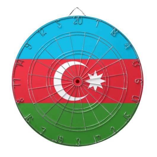 Aserbaidschan-Flagge Dartscheibe (vorne)