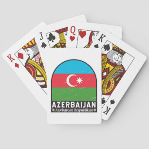 Aserbaidschan-Flagge Emblem abgenutzt Vintage Spielkarten