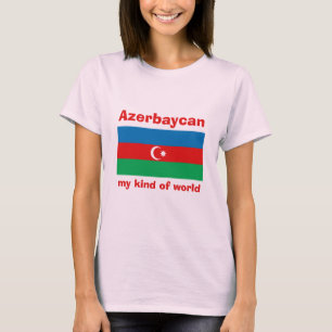 Aserbaidschan-Flagge + Karte + Text T-Shirt