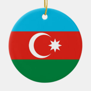 Aserbaidschan-Flagge Keramik Ornament