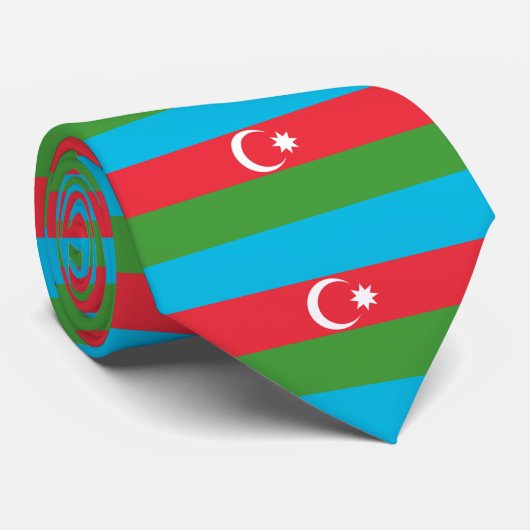 Aserbaidschan-Flagge Krawatte (Gerollt)